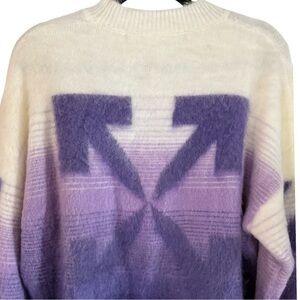 Authentic Off-White Mohair Gradient Arrow Sweater